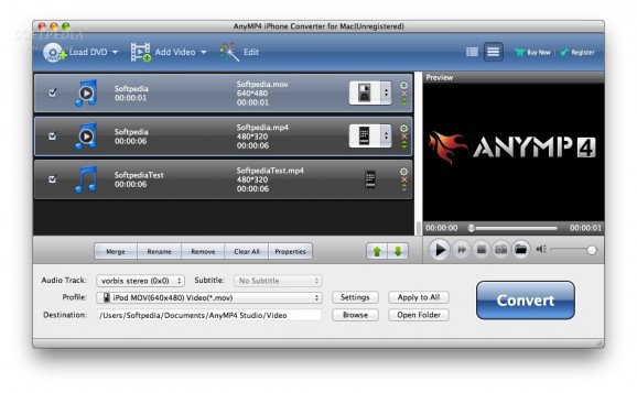 AnyMP4 iPhone Converter screenshot