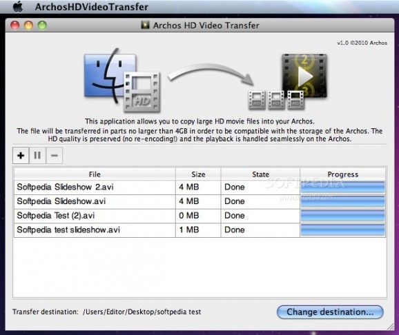 ArchosHDVideoTransfer screenshot