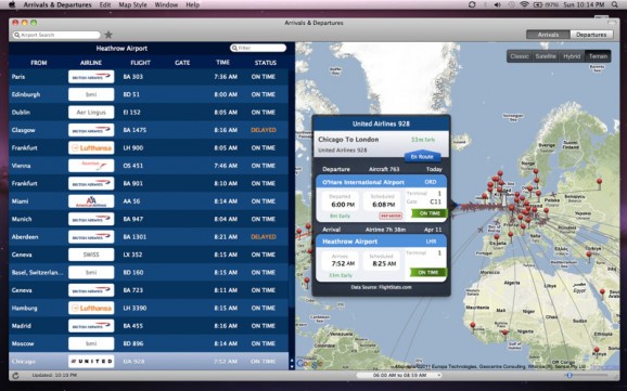 Arrivals and Departures screenshot