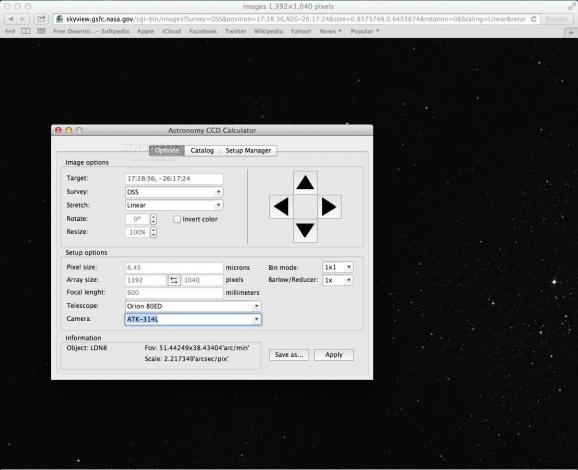 Astronomy CCD Calculator screenshot