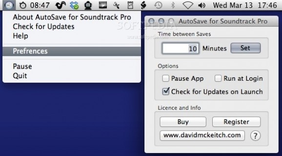AutoSave for Soundtrack Pro screenshot
