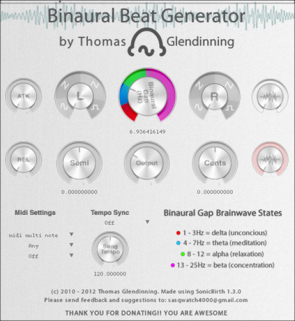 Binaural Beat Generator screenshot