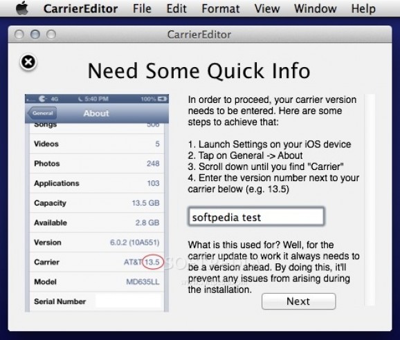 CarrierEditor screenshot
