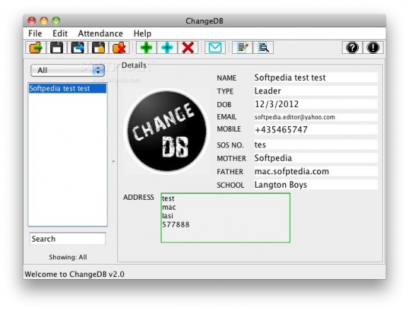 ChangeDB screenshot