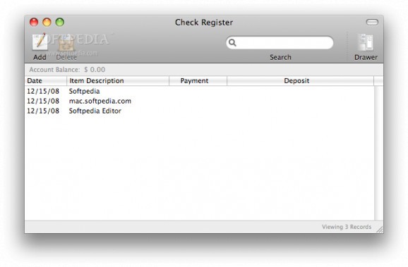 Check Register screenshot