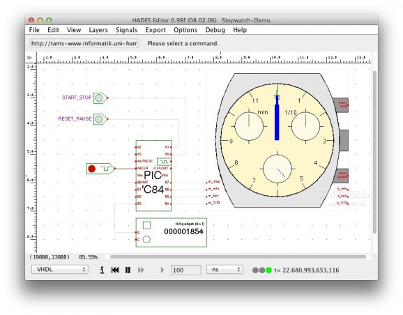 Chronograph/stopwatch controller screenshot