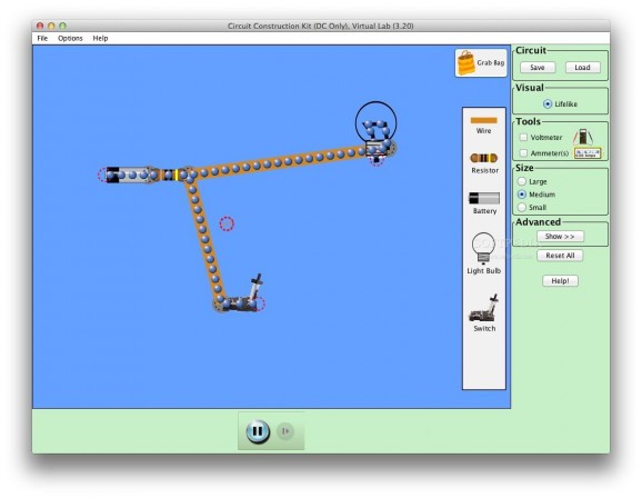 Circuit Construction Kit (DC Only), Virtual Lab screenshot