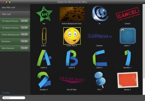 Clipart for iWork and MS Office screenshot