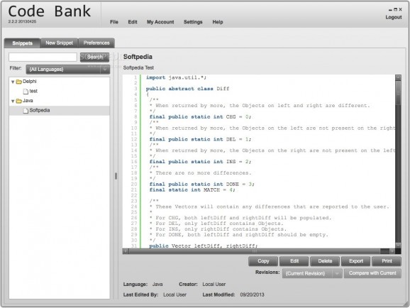 Code Bank screenshot