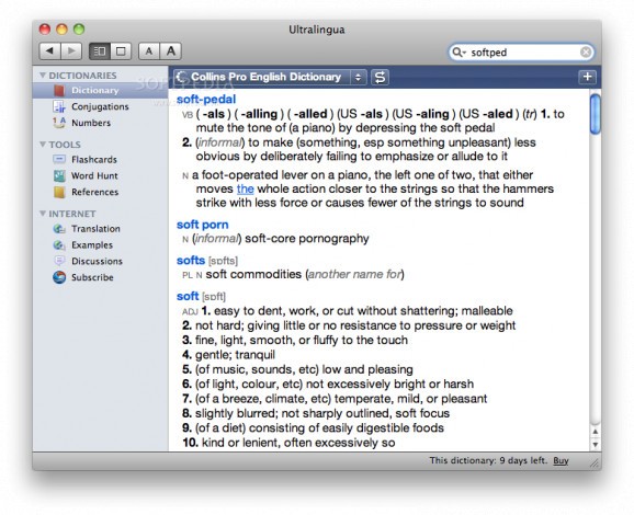 English Collins Pro Dictionary screenshot