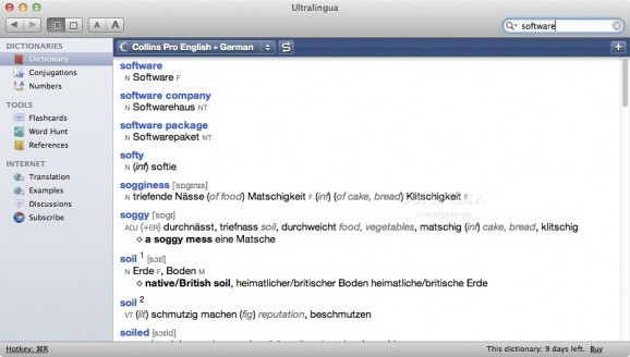Collins Pro German-English Dictionary screenshot