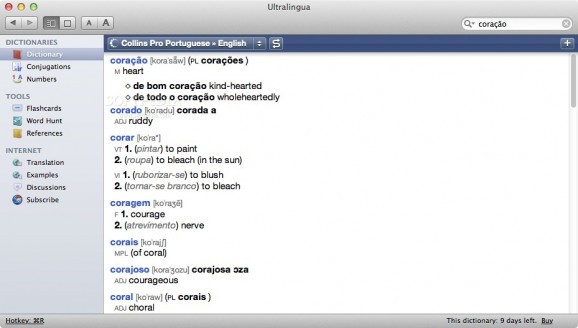 Collins Pro Portuguese-English Dictionary screenshot
