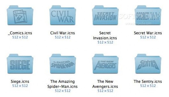 Comic Books OS X Folder Icons screenshot