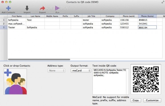 Contacts to QR Conference Cards Pro screenshot