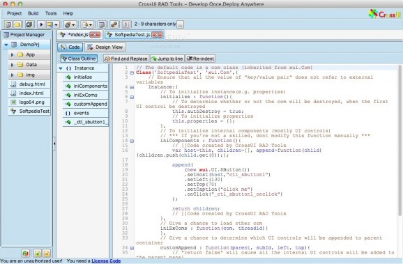 CrossUI SPA Builder (formerly CrossUI RAD Desktop) screenshot