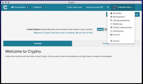 Crypho screenshot