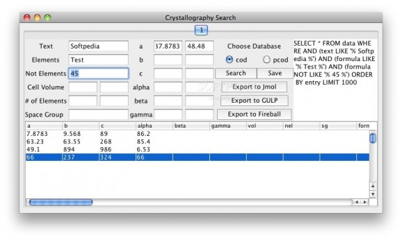 Crystal Database screenshot