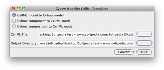 Cybow Modeller CellML Translator screenshot