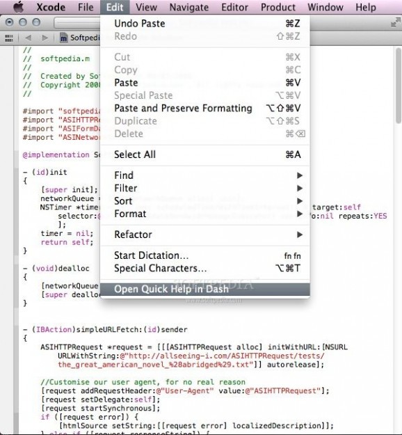 Dash Plugin for Xcode screenshot