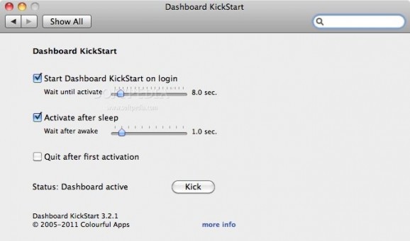 Dashboard KickStart screenshot