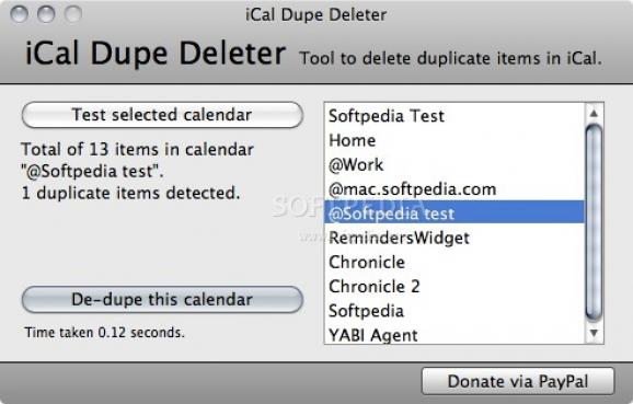 iCal Dupe Deleter screenshot