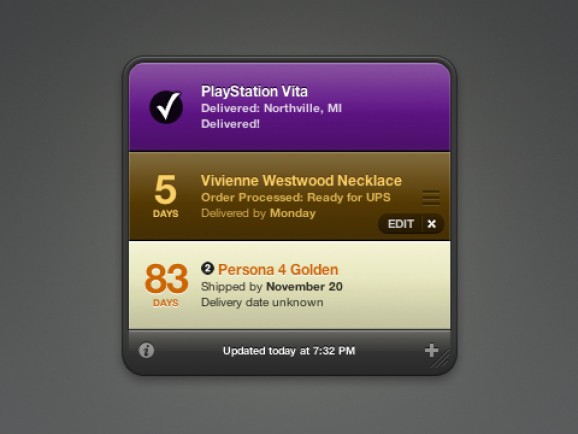Delivery Status screenshot