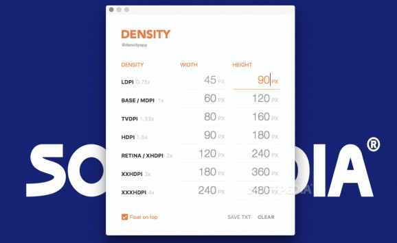 Density screenshot