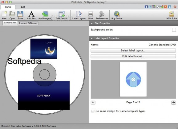 Disketch Disc Label Software screenshot