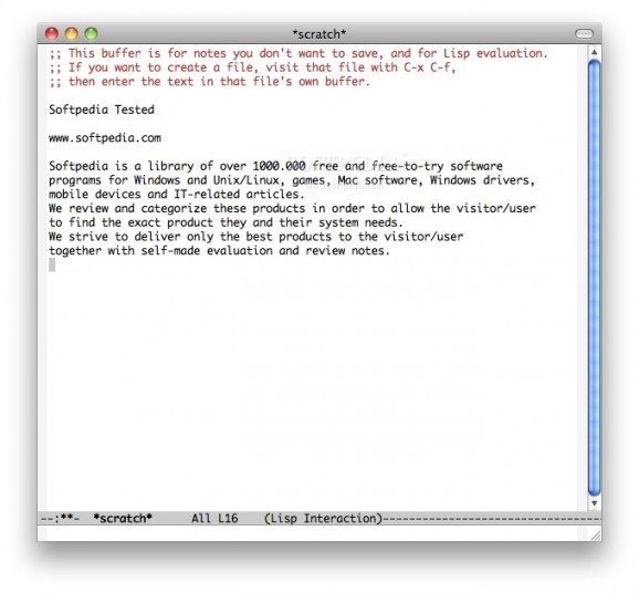Emacs For Mac OS X screenshot