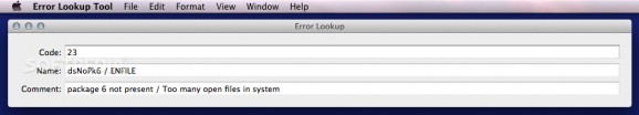 Error Lookup Tool screenshot