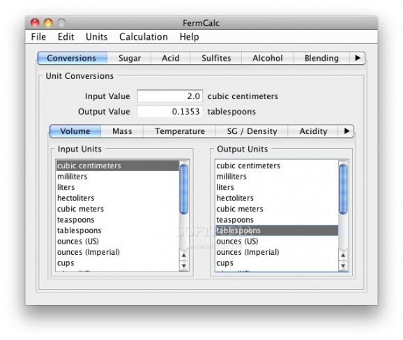 FermCalc screenshot