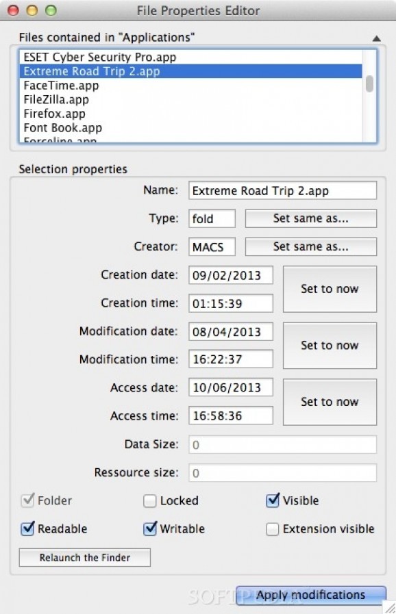 File Properties Editor screenshot