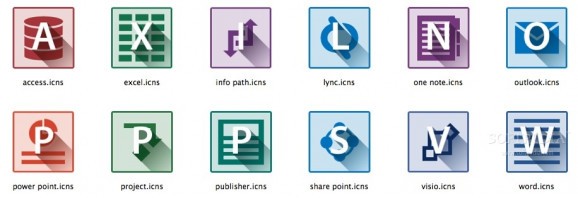 Flats Microsoft Office 2013 Icons screenshot