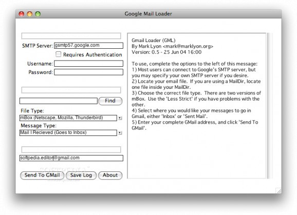 GMail Loader (GML) screenshot