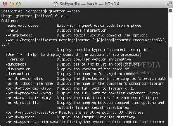 GNU Fortran screenshot