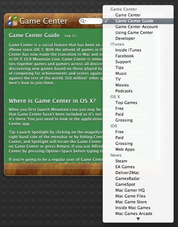 Game Center Widget screenshot