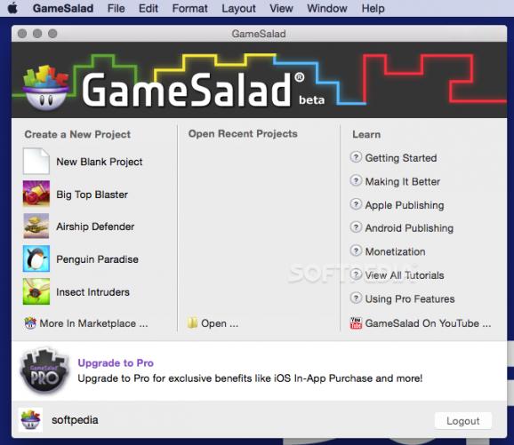 GameSalad screenshot