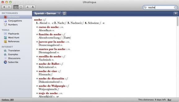 Ultralingua Spanish-German Dictionary screenshot