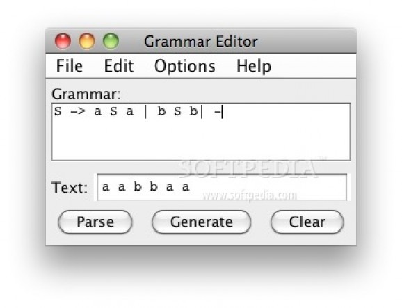 Grammar Editor screenshot