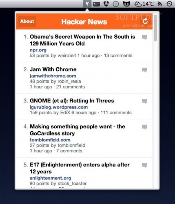 HNewsTab screenshot