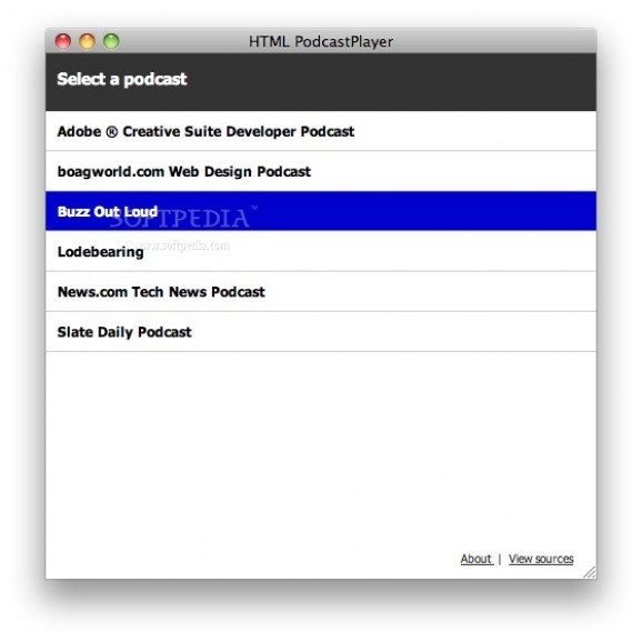 HTML PodcastPlayer screenshot