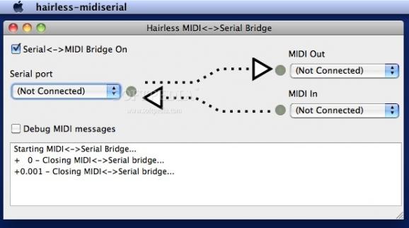 Hairless MIDISerial Bridge screenshot