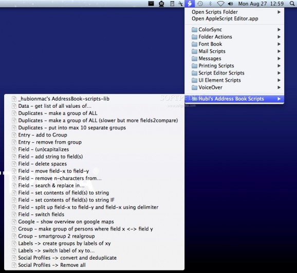 Hubi's Address Book Scripts screenshot