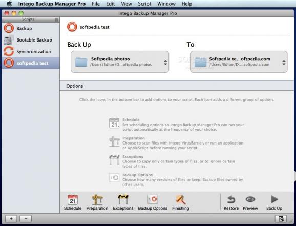 Intego Backup Manager Pro screenshot