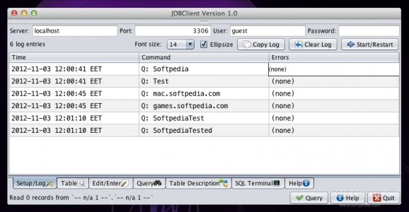 JDBClient screenshot
