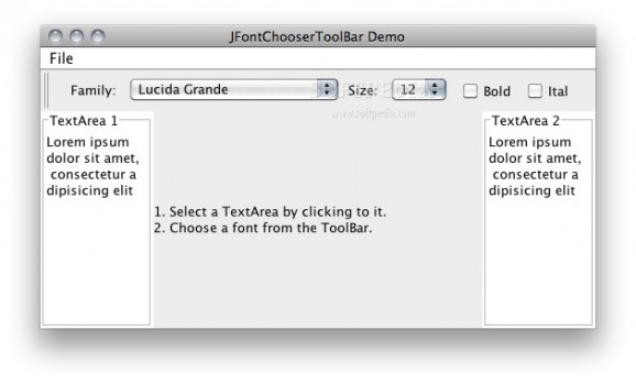 JFontChooser Toolbar screenshot