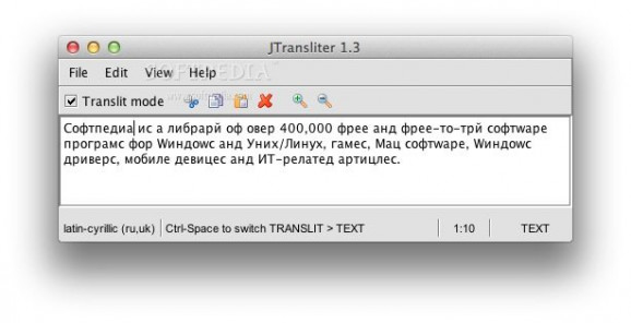 JTransliter screenshot