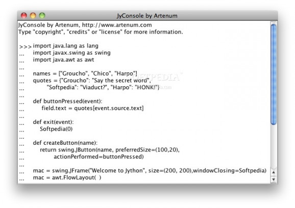 JyConsole screenshot