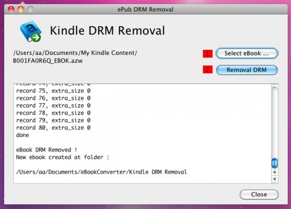 Kindle DRM Removal screenshot