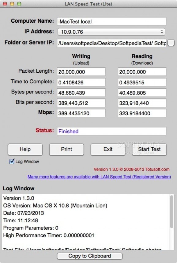 LAN Speed Test Lite screenshot
